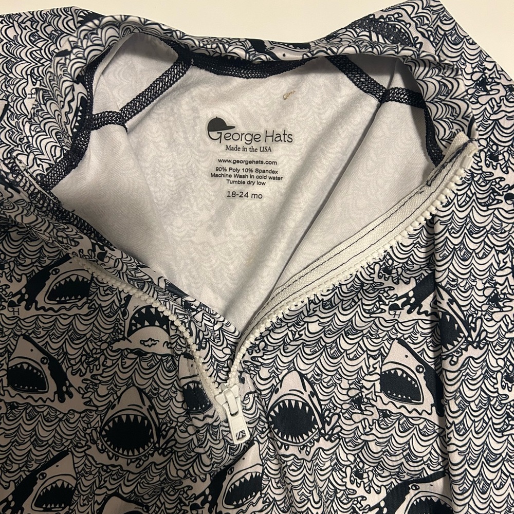 George Hats Swim Romper Sharks 18-24 Months